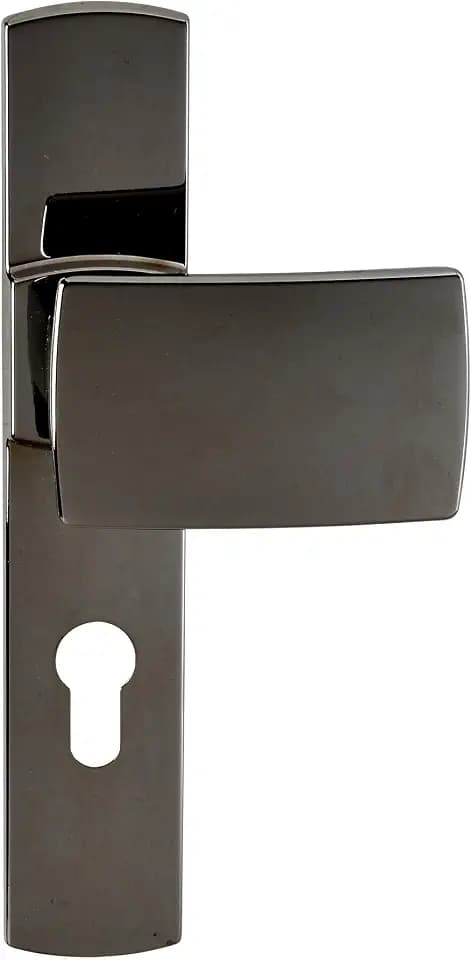 Vachette Türgriff-Set auf Muze-Platte – Schlüssel-Version I für Tür mit Abstand: 195 mm – einfache Montage – aus Zamak – Schrauben außen unsichtbar – schwarze Diamant-Oberfläche