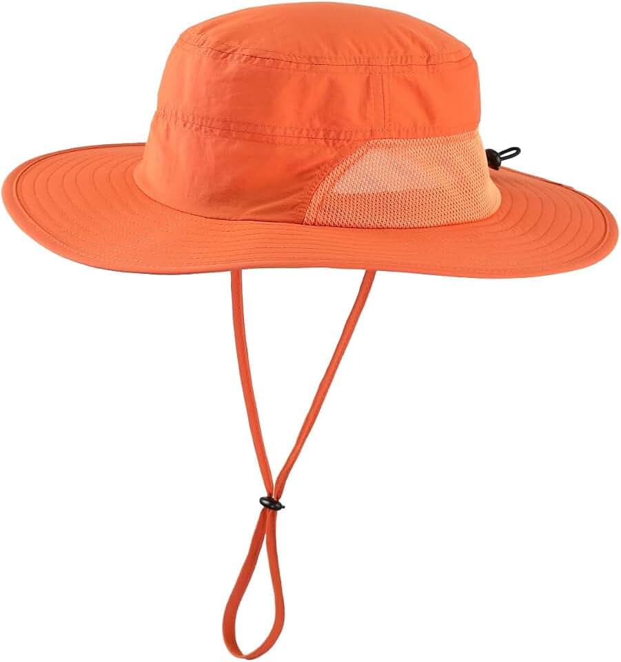 Sonnenhut mit breiter Krempe, LSF 50+, für Herren und Damen, Outdoor, Sommer, Safari-Hut, verstellbar, zum Angeln, Wandern