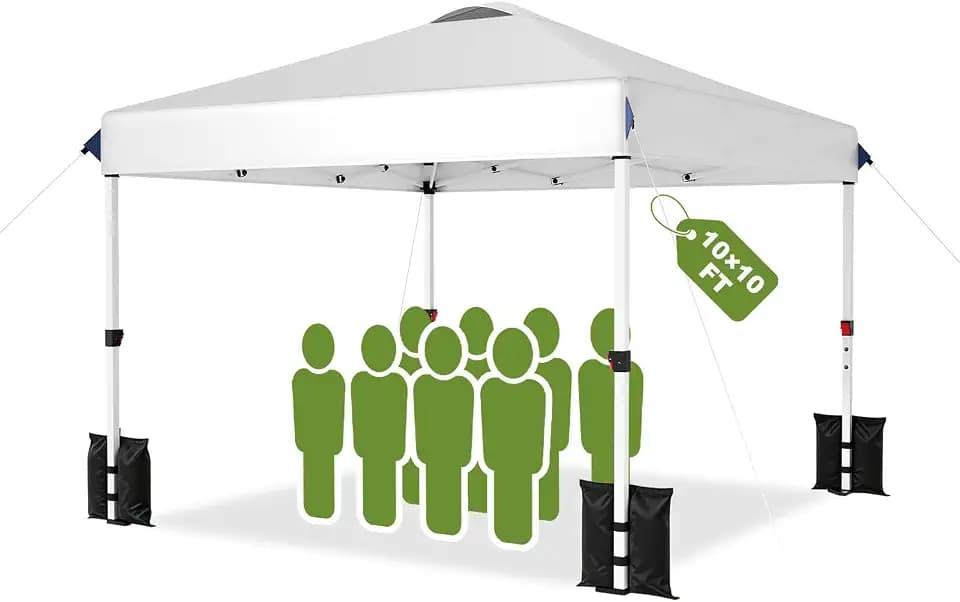 Suteck 10x10 Pop Up Canopy Tent, Patented Center Lock, One-Push Easy Setup