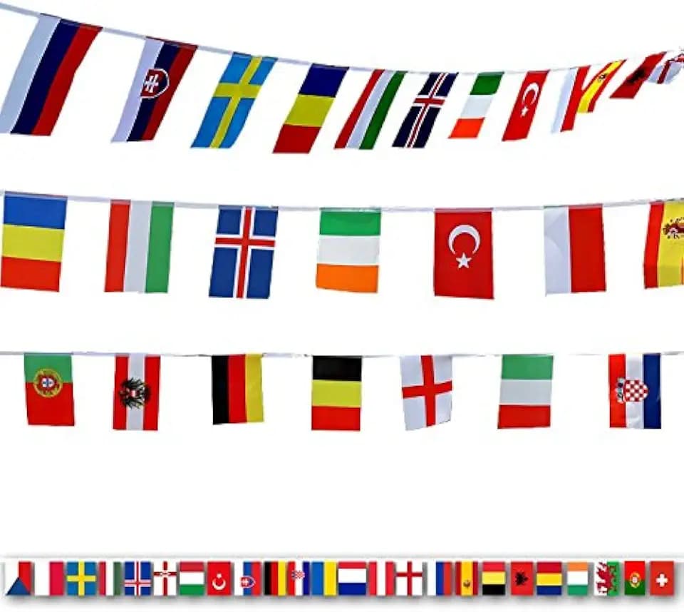 G2PLUS International Flag,164 Feet 8.2'' x 5.5'' World Flags, 200 Countries Flags Pennant Banner for World Soccer, Bar, Party Decorations, Sports Clubs, Grand Opening, Festival Events Celebration