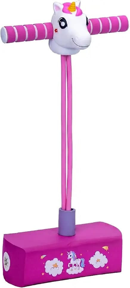 Flybar My First Foam Pogo Jumper for Kids, Screen-Free Active Foam Pogo Stick w/Squeak, Indoor Outdoor Bungee Hopper Toy for Balance & Coordination, Bouncy, Supports 250 lbs, Unicorn, Ages 3+