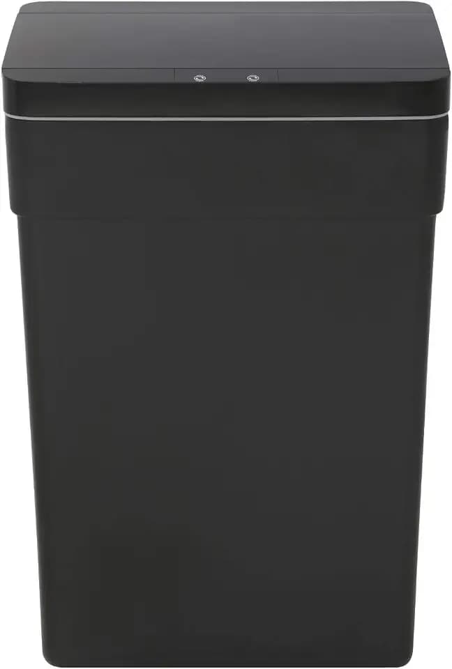 BestOffice 13 Gallon Trash Can Automatic Kitchen Trash Can Touch Free High-Capacity Garbage Can with Lid for Bedroom Bathroom Home Office 50 Liter (Black, 1) (1, Black)