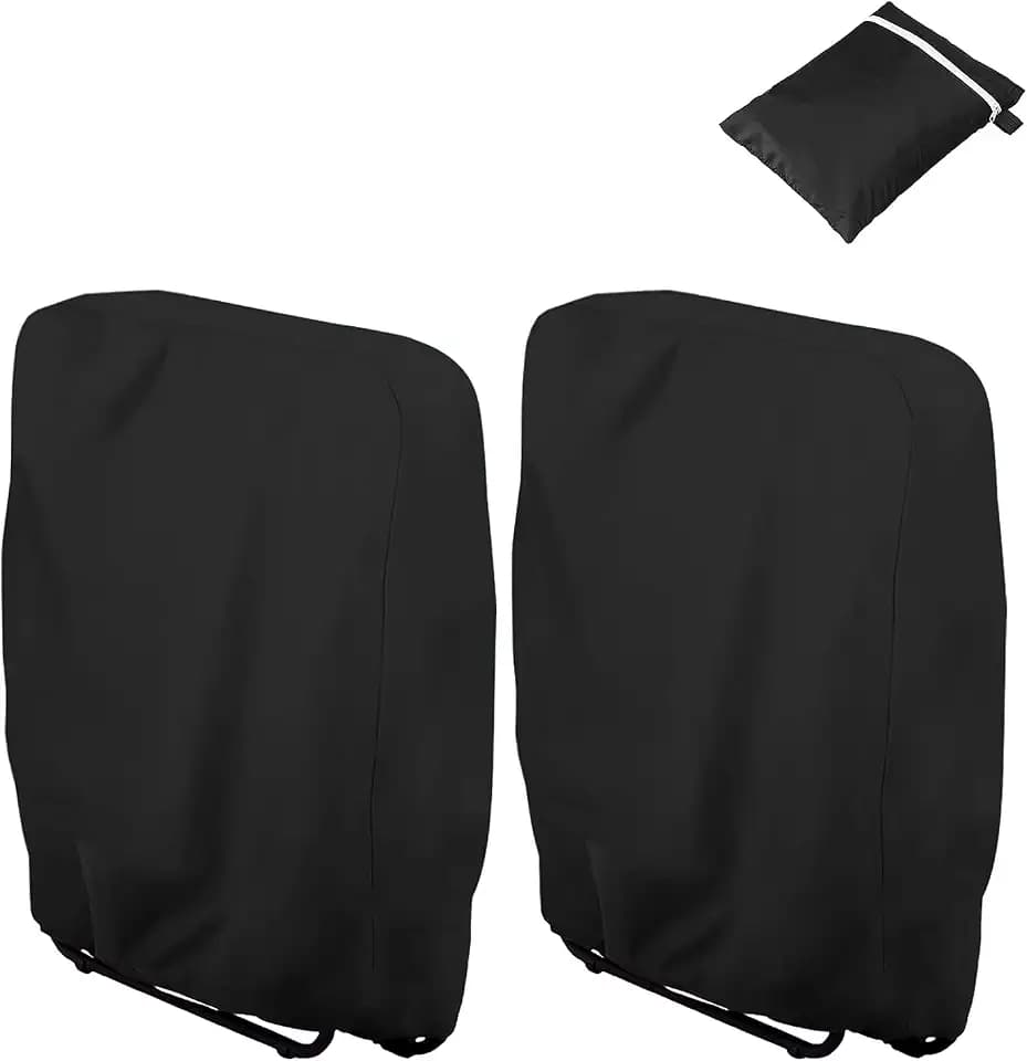 Uranshin Outdoor Furniture Cover Waterproof 2PCS, Zero Gravity Chair Covers, Folding Patio Chair Covers All Weather, Dustproof Anti Gravity Chair Cover with Storage Bag, 28" W x 13" D x 43" H, Black