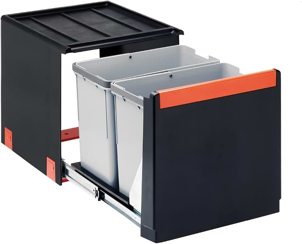 Franke Kitchen Systems Sorter von Abfällen Cube 40 134.0039.332, 34,8 x 33,5 x 40,7 cm, Schwarz