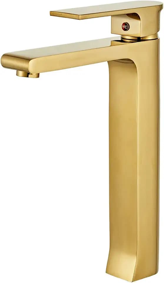 Einhand-Badarmatur polnisch golden Einloch-Waschtischarmatur mit Aufsatz Waschtischarmatur Aufsatz-Garderobe Hochhahn Leekayer