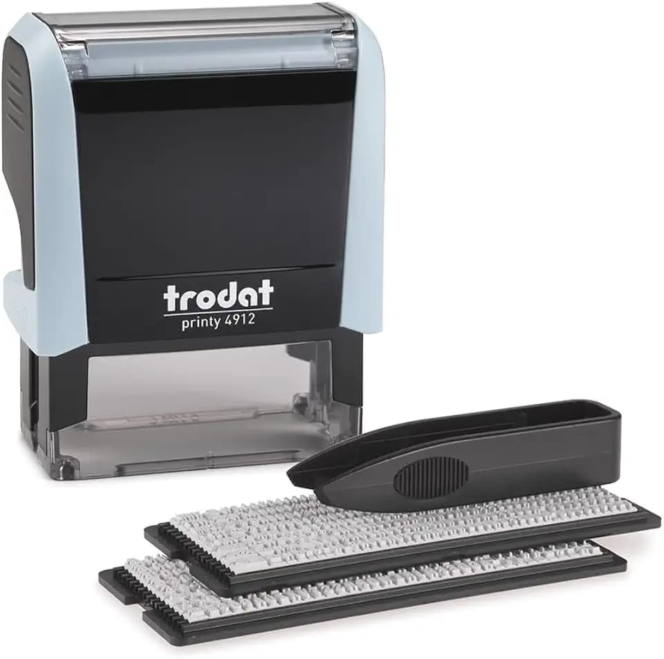 Trodat Printy 4912 Typomatic, Textstempel zum Selbersetzen pastellblau
