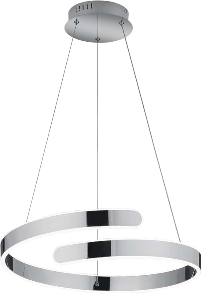 Reality Leuchten LED Pendelleuchte Parma R37071106, Metall Chrom, inkl. 37 Watt LED, Switch Dimmer