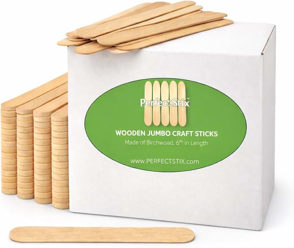 Perfect Stix- wooden Jumbo Craft Sticks WTD ADULT - B, Pack of 500ct, 6in