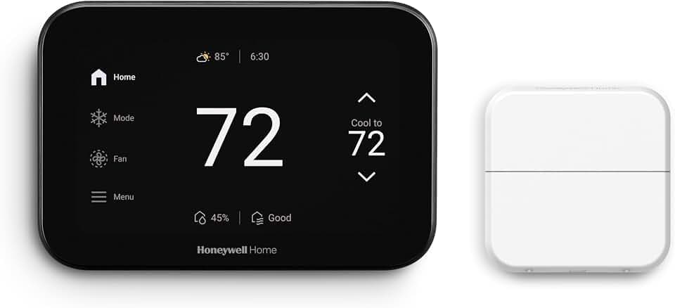 Honeywell Home X8S Premium Smart Wi-Fi Thermostat with Sensor, Black