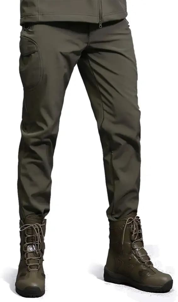 Herren Softshell Fleece Gefüttert Wasserdicht Hose Wandern Skifahren Warm Winter Hosen im Freien