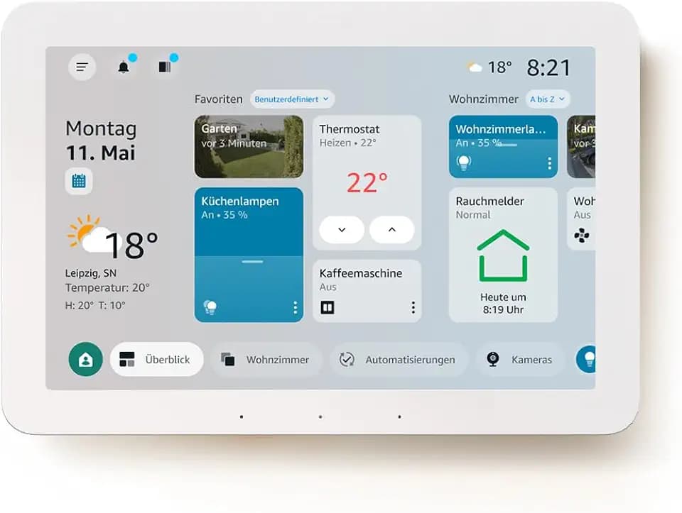 Amazon Echo Hub, Smart-Home-Bedienpanel (8 Zoll). Erlebe eine überarbeitete Benutzeroberfläche mit individuellen Anpassungsmöglichkeiten und Alexa+. Kompatibel mit Tausenden Geräten