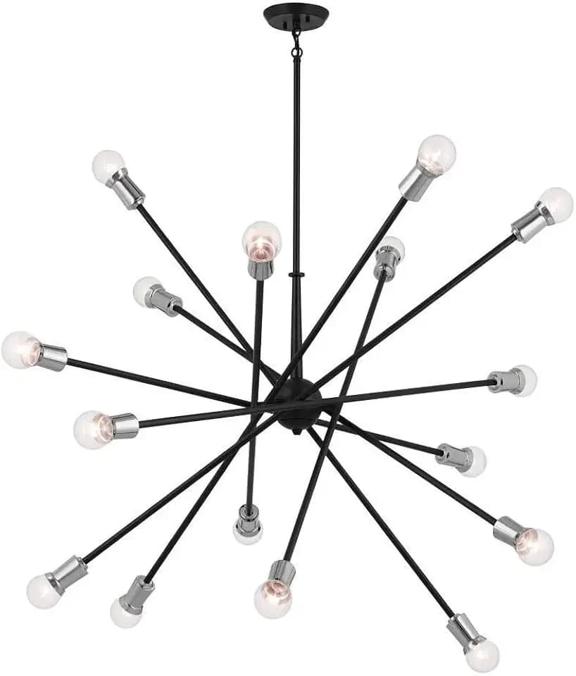 Kichler Armstrong 16-Light Sputnik Chandelier Light, Black