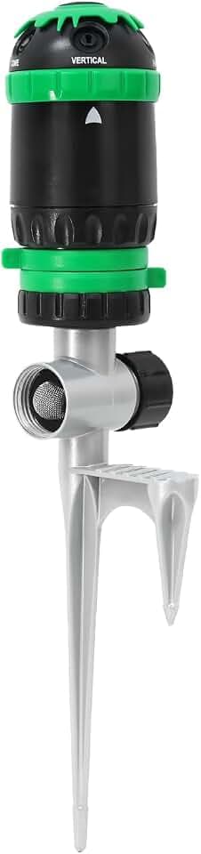 RESTMO Gear Drive Sprinkler with Step Spike Base, Green