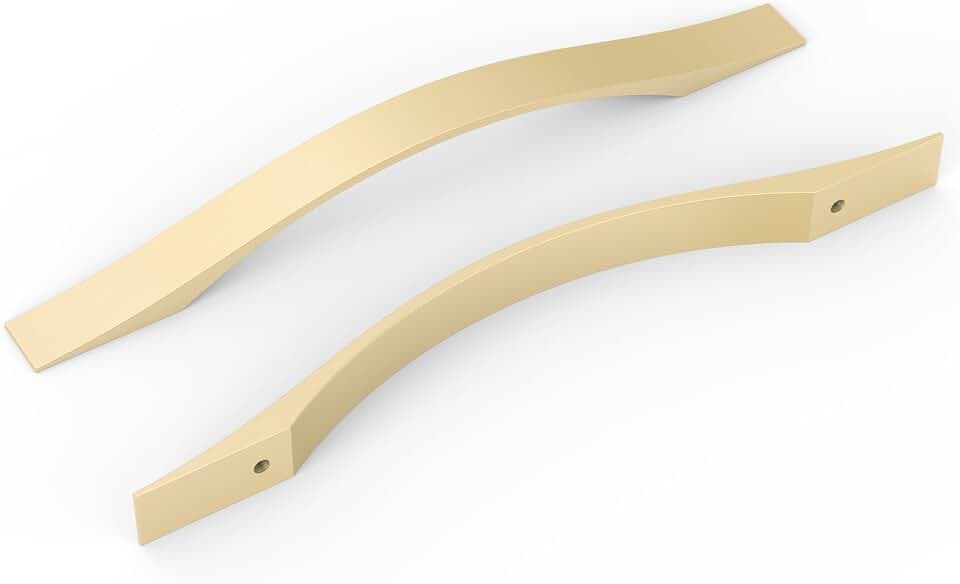 FURNIWARE 10 Stück Schrankgriffe, Möbelgriffe Messing 160mm Lochabstand Küchengriffe Griffe Möbel Schubladengriffe Griffe für Küchenschränke Schränke Schubladengriffe