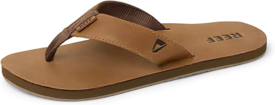 REEF Men's Leather Smoothy Flip Flops