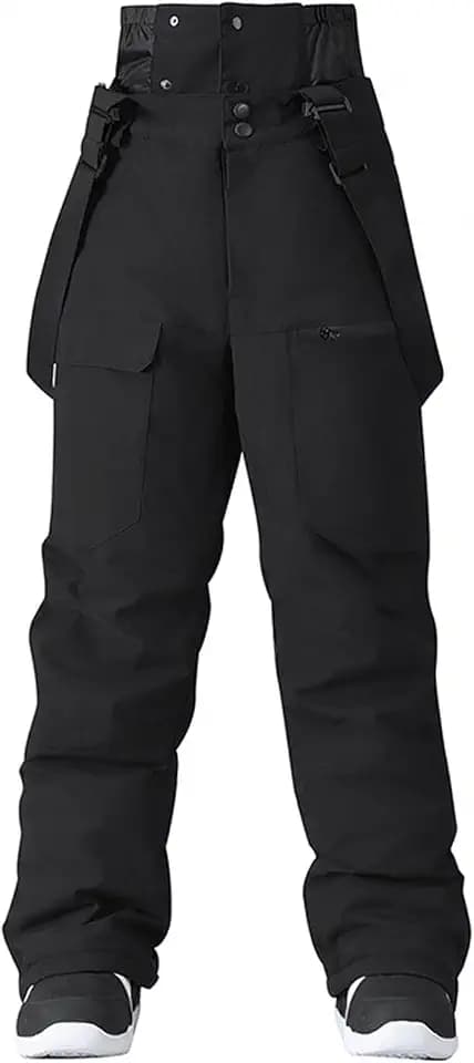 GS SNOWING Women Baggy Ski Pants Men Snow Bibs Snowboard Overall Insulated Windproof Waterproof for Winter Outdoor Sports