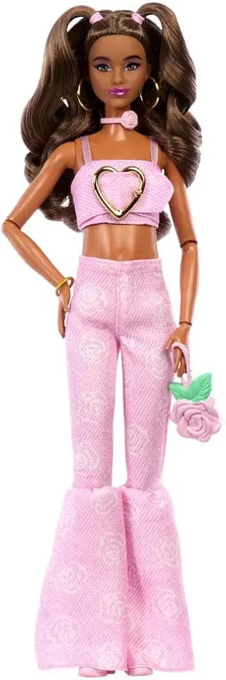 Barbie Deluxe Style Puppe #12, pinkfarbenes Jeans-Top