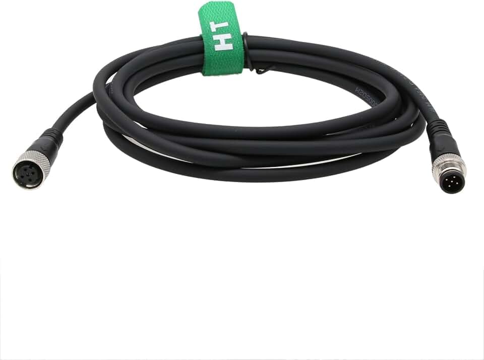 Actuator Sensor Signal Shielded Cable M12 A Code 5 Pin Male to 5 Pin Female for Industrial Controls Automation Device Network DeviceNet CANopen IO Link Profibus 1M