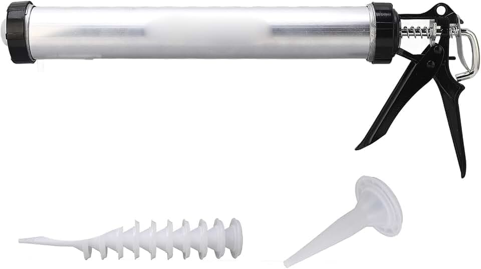 1 Stück Kartuschenpistole 600 Ml Aluminiumrohr Silikonkartuschenpistole Dichtungskartusche mit 10 Düsen Für Dichtmittel Anwendung