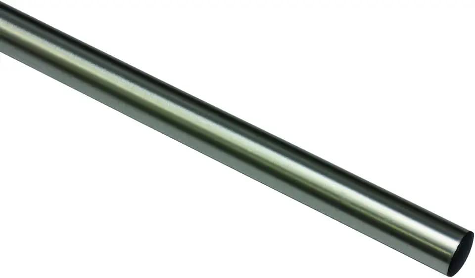 Gardinia 30081 Gardinenstange Ø 16 mm edelstahl-optik 160 cm, Einzelprogramm Memhis
