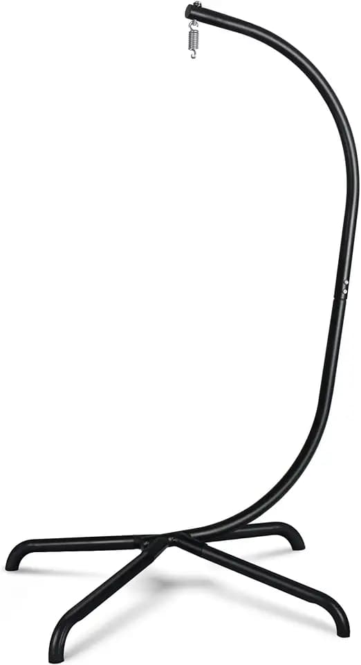 Chihee Hanging Egg Chair Stand,Strong Iron Hammock Chairs Frame with Spring Hook Stable Base,Heavy Duty Swing Chair Stands 330 lbs,C Stand for Hanging Seat Indoor Outdoor Bedroom Patio Garden Balcony