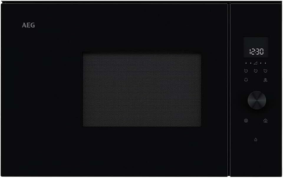 AEG Einbau-Mikrowelle Serie 6000 mit Steam Set - 60 cm - 17 L Garraum - Touch-Bedienung - Display mit Uhr - Auftau-Funktion - Drehteller Ø 272 mm - Schwarz - TB6SM171DB