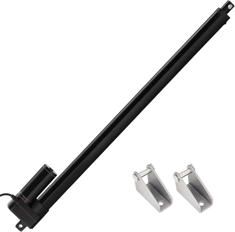 Linearantrieb DC 12V 3000N 700mm Hub 5mm/s IP65 Wasserdicht Linear Actuator Linearmotor Mit Montagebügeln für Solar-Tracker, Türöffner, elektrisches Hebesystem
