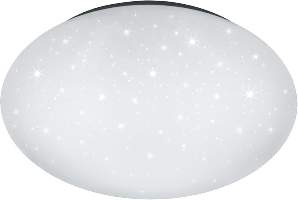 Reality Leuchten Deckenleuchten Putz R62684000, Kunststoff weiß, inkl. 18 Watt LED, Starlight Effekt