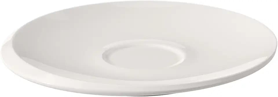 Villeroy und Boch - NewMoon Kaffeeuntertasse, dekorative, formschöne Untertasse aus Premium Porzellan, spülmaschinengeeignet, weiß, 17 cm