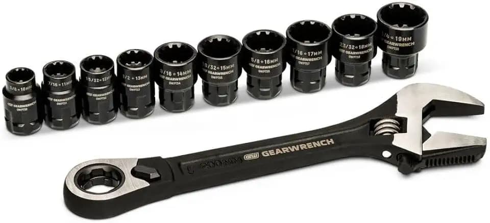 GEARWRENCH 11 Piece Pass Through Adjustable Wrench Set | GWPTAW8