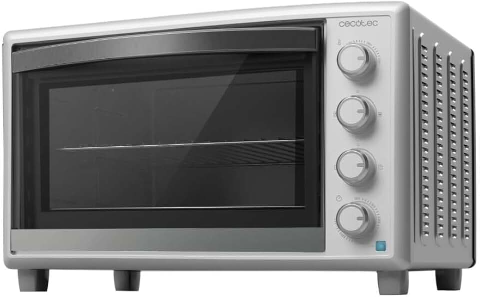 Cecotec Tischkonvektionsofen 60 Liter Bake&Toast 6090 White Gyro. 2200 W, Innenbeleuchtung, 12 Funktionen, Temperatur bis zu 230°C, Doppelglastür, Inklusive Drehspieß