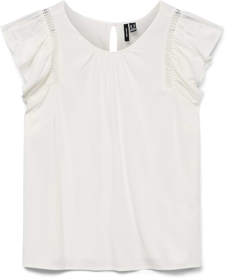 VERO Moda Damen Vmbella Ss Lace Top WVN Ga Noos Vmbella Ss Lace Top WVN Ga Noos (1er Pack)