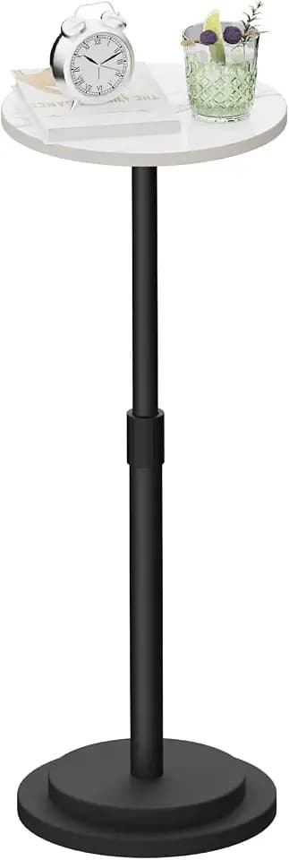 Rund Beistelltisch, für Nachttisch, Höhe 45-78 cm, Weiß, 1 Stück