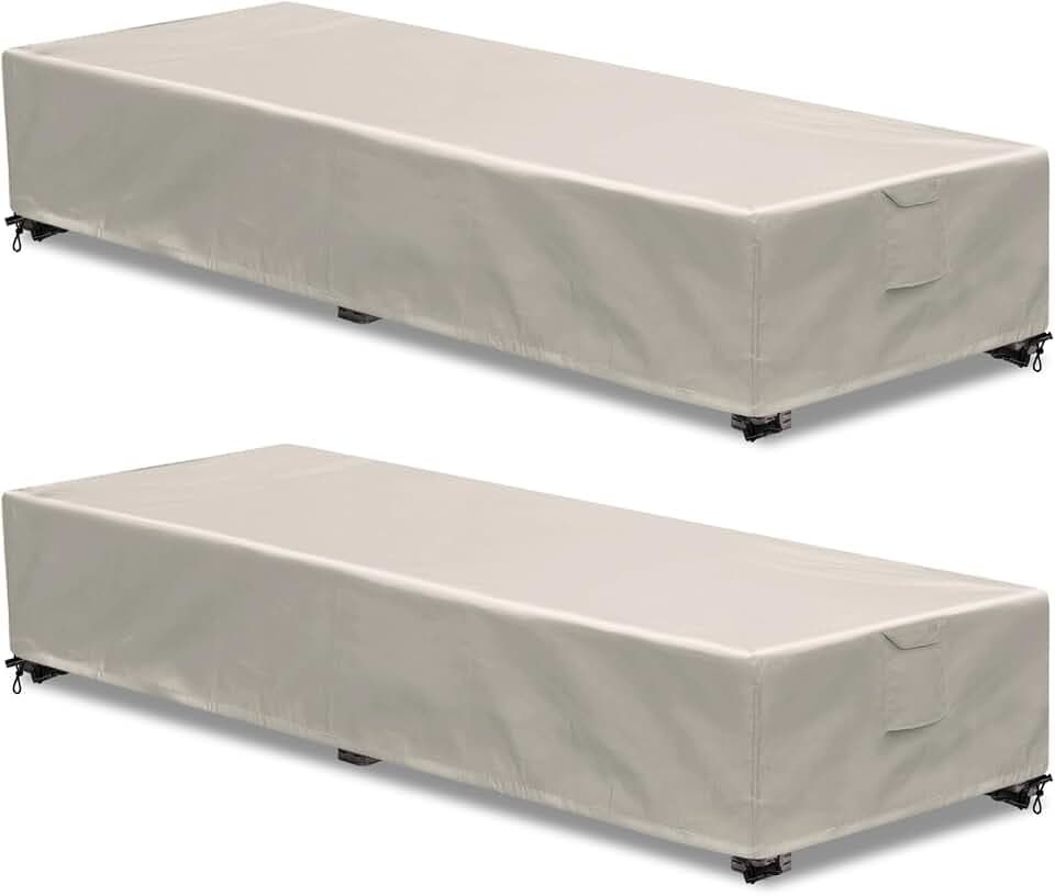 Outdoor Chaise Lounge Covers 2 Pack 80 L x 28 W x 14 H inch