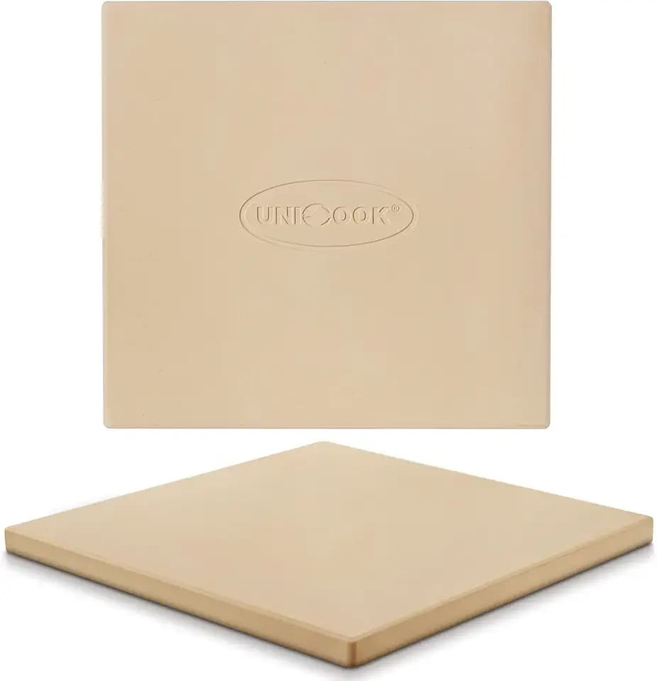 Unicook 12"x12" Square Pizza Stone for Oven Grill, Cordierite Baking Stone