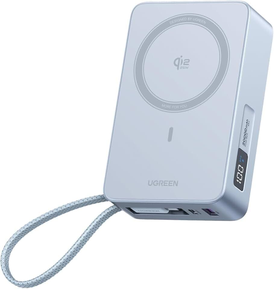 UGREEN MagFlow 20000mAh Qi2 25W Powerbank Magsafe mit USB-C 45W