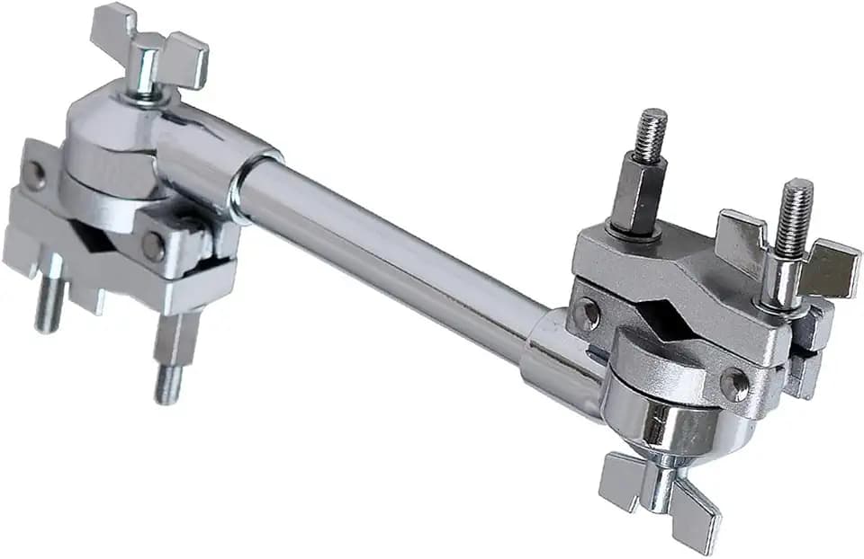 Dual Drum 360° Rotating Double Drum Multi-Clamp with Extended Connecting Rod, Percussion Mounting Bracket Compatible with SC-EXDGC Clamp Short