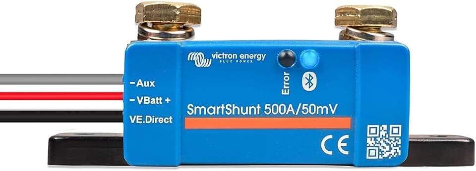 Victron Energy Smart Battery Shunt IP65 - Battery Monitor (Bluetooth) - Victron Smart Shunt with Detailed in-app Insights - 6.5V-70V, 500 amp