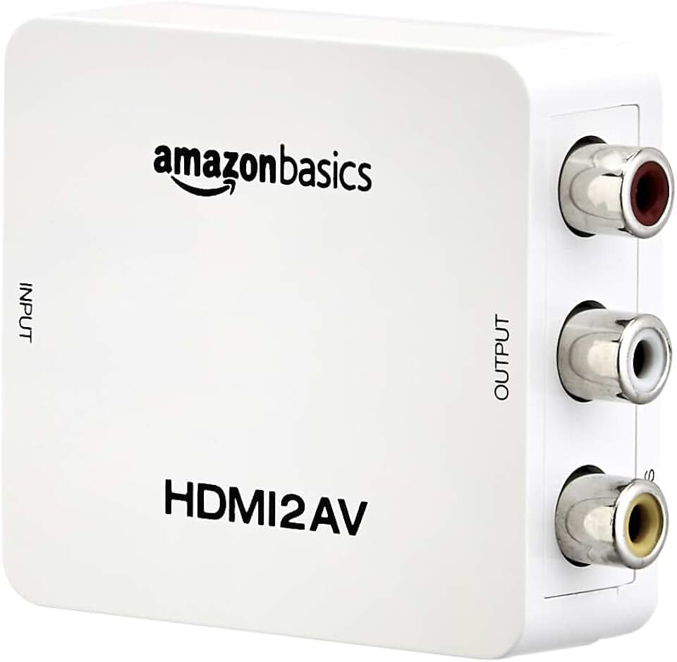 Amazon Basics HDMI to RCA Converter, Compact and Portable Design, Easy to Use, Converts HDMI Video Signal to RCA Stereo Audio