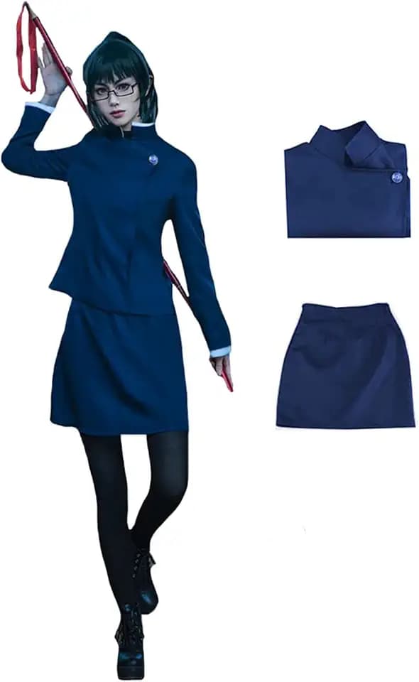 Anime JJK Jujutsu Zenin Maki Cosplay Costume Girls Women Japanese School Uniform Skirt Mai Dress Halloween Outfit