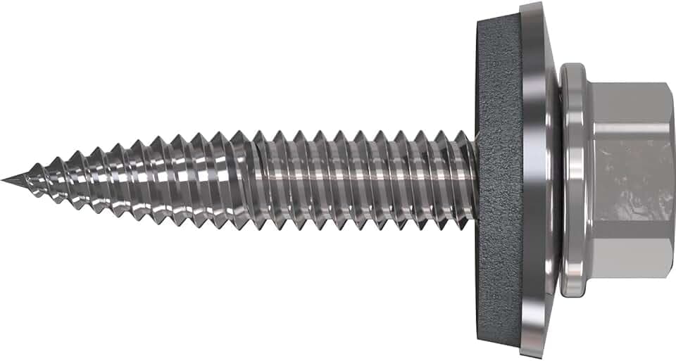 Dünnblechschrauben RP-T2 Plus Blechschrauben 4,5x25 mit Sechskantkopf und E14 Dichtung, Bi-Metall A2, Stahl verzinkt- 100 Stück