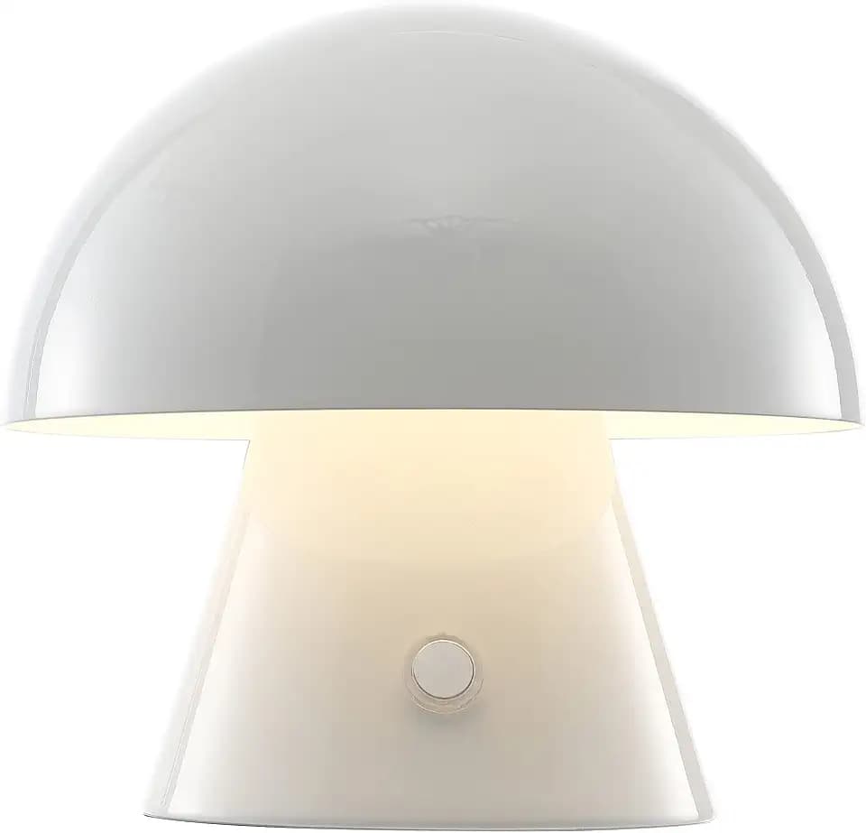 JONATHAN Y Porcini Mushroom Table Lamp 7" Rechargeable LED, White
