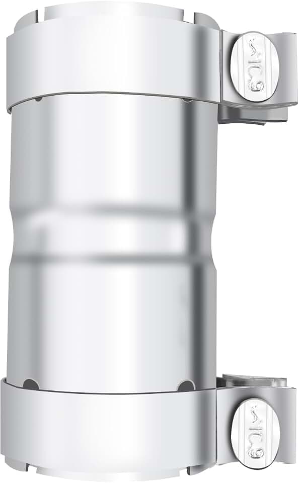 Stainless Steel 2.5 to 2.5 Inch Exhaust Adapter, 2.5" ID Exhaust Reducer Connector Pipe with Clamp