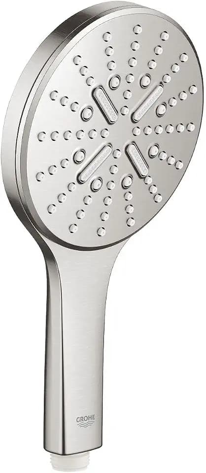 GROHE Rainshower SmartActive - Handbrause (wassersparend, 3 Strahlarten, Antikalk-System), supersteel, 26574DC0