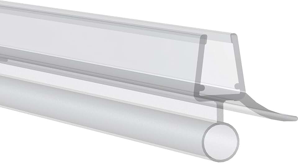 Duschdichtung 1000mm passend für Glasstärke 6/7/8mm transparent, Duschtürdichtung für Glastür mit Streifdichtung, 1 Stück