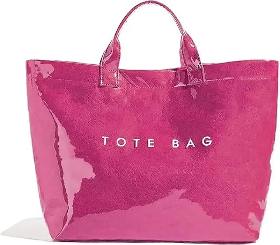 Lushandy PVC Tote Bag for Women Jelly Beach Bag Top Handle Hobo Handbag