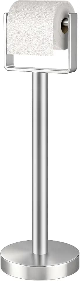 YUMORE Heavy Duty Toilet Paper Holder Stand, Extra-Weighted Base No Tipping