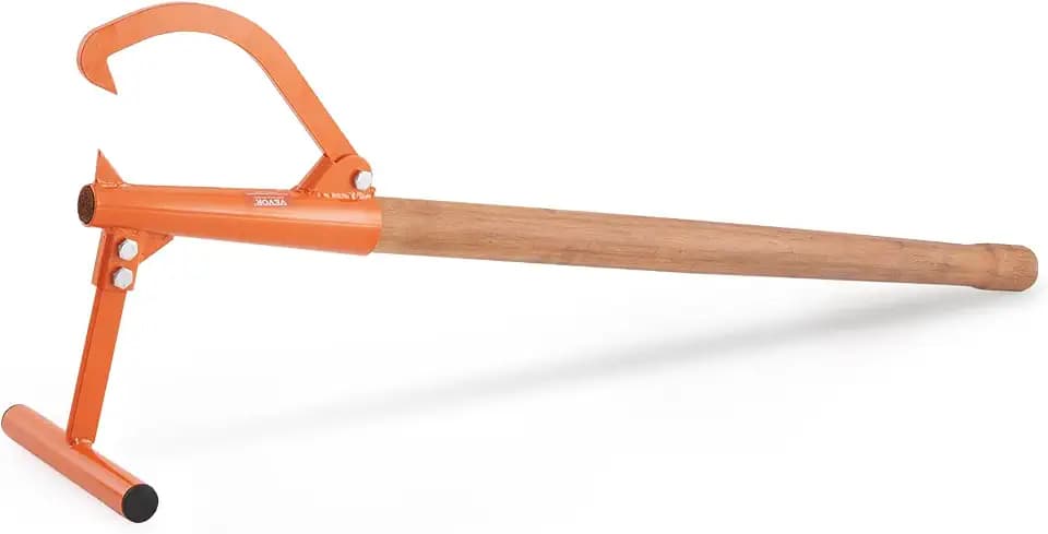 VEVOR 46.5" Timberjack Log Lifter, Adjustable Heavy Duty Log Roller Cant Hook, Log Jack with Wooden Handle, Log Cant Hook Logging Tools for Rolling and Raising Up Logs up to 15" Dia