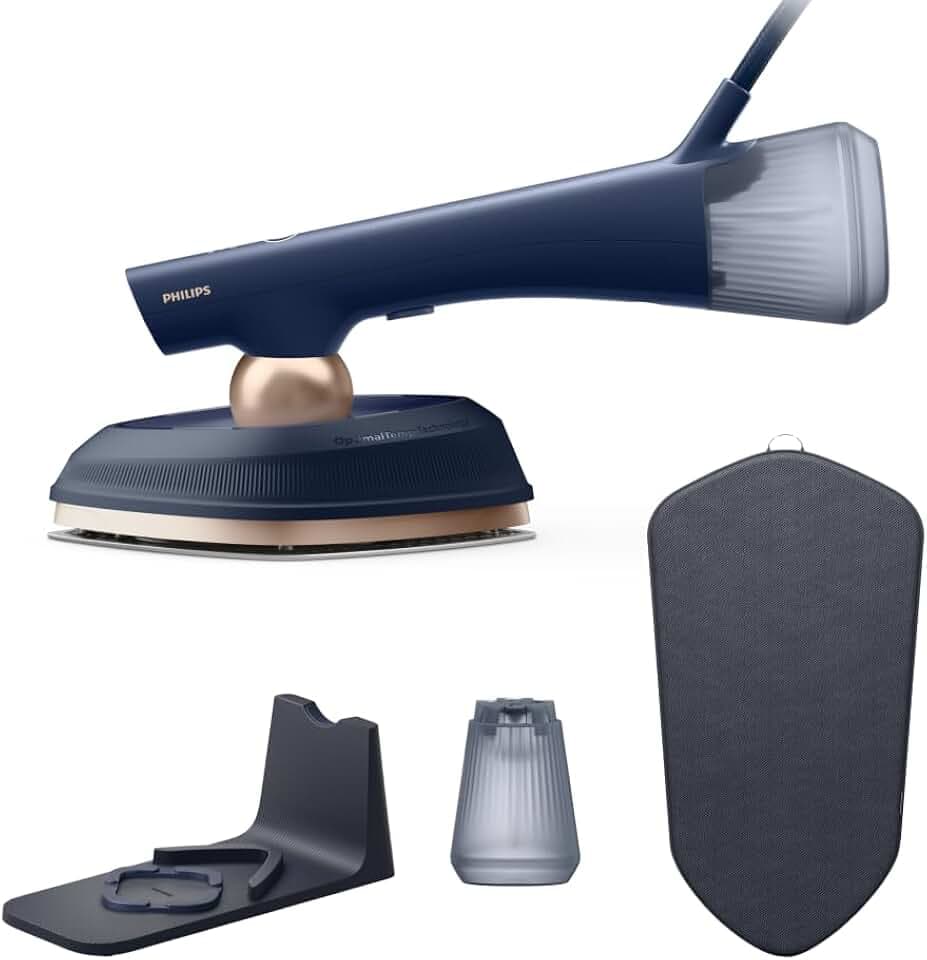 Philips OneTurn 2in1 Bügeleisen und Steamer, Dunkelblau, 1800 W