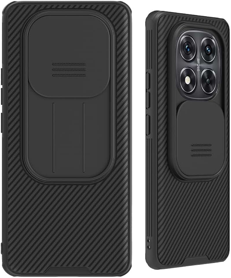 Schutzhülle für Xiaomi Redmi Note 14 Pro 5G, mit Schiebe-Kamera-Abdeckung, schlank, stilvoll, rutschfest, stoßfest, CamShield-Schutzhülle für Redmi Note 14 Pro 5G, Schwarz